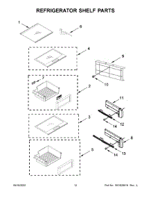 07 - Refrigerator Shelf Parts parts for Whirlpool Refrigerator JBSS42E22L00 from AppliancePartsPros.com