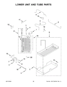 14 - Lower Unit And Tube Parts parts for Whirlpool Refrigerator JBSS42E22L01 from AppliancePartsPros.com