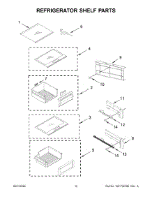 07 - Refrigerator Shelf Parts parts for Whirlpool Refrigerator JBSS42E22L01 from AppliancePartsPros.com