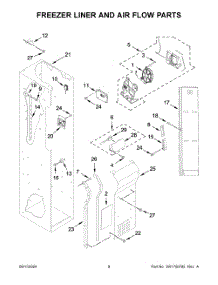 05 - Freezer Liner And Air Flow Parts parts for Whirlpool Refrigerator JBSS42E22L01 from AppliancePartsPros.com