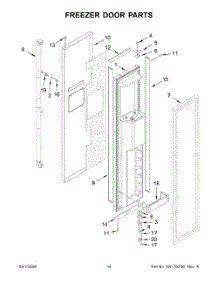 10 - Freezer Door Parts parts for Whirlpool Refrigerator JBSS42E22L01 from AppliancePartsPros.com