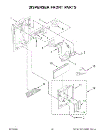11 - Dispenser Front Parts parts for Whirlpool Refrigerator JBSS42E22L01 from AppliancePartsPros.com