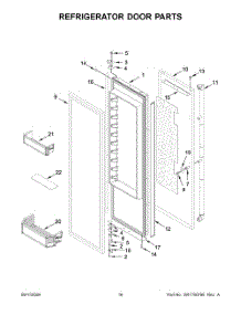 09 - Refrigerator Door Parts parts for Whirlpool Refrigerator JBSS42E22L01 from AppliancePartsPros.com