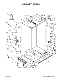 02 - Cabinet Parts parts for Whirlpool Refrigerator JBSS48E22L00 from AppliancePartsPros.com