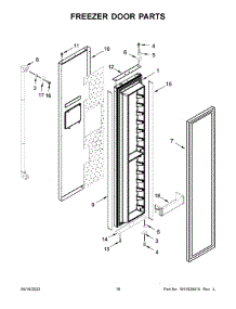 10 - Freezer Door Parts parts for Whirlpool Refrigerator JBSS48E22L00 from AppliancePartsPros.com