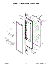 09 - Refrigerator Door Parts parts for Whirlpool Refrigerator JBSS48E22L00 from AppliancePartsPros.com