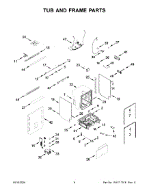 04 - Tub And Frame Parts parts for Whirlpool Dishwasher JDAF3924RX0 from AppliancePartsPros.com