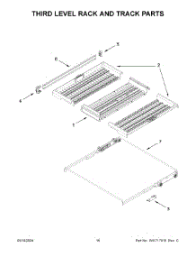 09 - Third Level Rack And Track Parts parts for Whirlpool Dishwasher JDAF3924RX0 from AppliancePartsPros.com