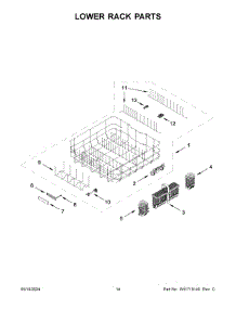 08 - Lower Rack Parts parts for Whirlpool Dishwasher JDAF5924RL0 from AppliancePartsPros.com