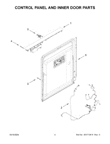 03 - Control Panel And Inner Door Parts parts for Whirlpool Dishwasher JDAF5924RM0 from AppliancePartsPros.com