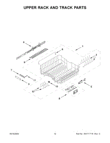 07 - Upper Rack And Track Parts parts for Whirlpool Dishwasher JDAF5924RX0 from AppliancePartsPros.com