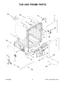 04 - Tub And Frame Parts parts for Whirlpool Dishwasher JDPSG244PS1 from AppliancePartsPros.com