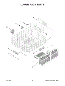 08 - Lower Rack Parts parts for Whirlpool Dishwasher JDPSG244PS1 from AppliancePartsPros.com