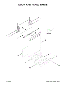 02 - Door And Panel Parts parts for Whirlpool Dishwasher JDPSG244PS1 from AppliancePartsPros.com