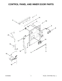 03 - Control Panel And Inner Door Parts parts for Whirlpool Dishwasher JDPSG244PS1 from AppliancePartsPros.com