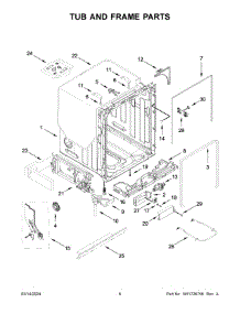 04 - Tub And Frame Parts parts for Whirlpool Dishwasher JDPSS244PL1 from AppliancePartsPros.com