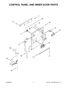 03 - Control Panel And Inner Door Parts parts for Whirlpool Dishwasher JDPSS244PL1 from AppliancePartsPros.com