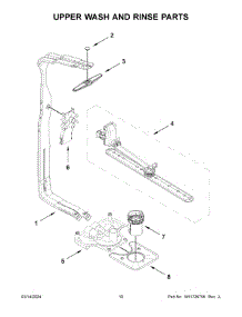 06 - Upper Wash And Rinse Parts parts for Whirlpool Dishwasher JDPSS244PL1 from AppliancePartsPros.com