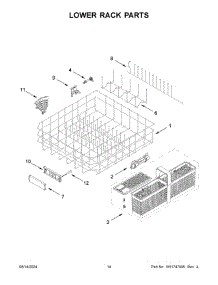 08 - Lower Rack Parts parts for Whirlpool Dishwasher JDPSS244PM1 from AppliancePartsPros.com
