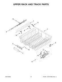 07 - Upper Rack And Track Parts parts for Whirlpool Dishwasher JDPSS244PM1 from AppliancePartsPros.com