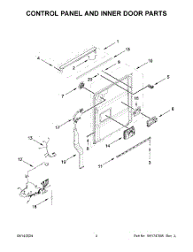 03 - Control Panel And Inner Door Parts parts for Whirlpool Dishwasher JDPSS244PM1 from AppliancePartsPros.com