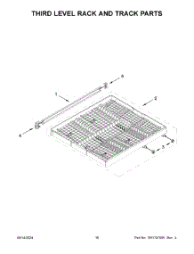 09 - Third Level Rack And Track Parts parts for Whirlpool Dishwasher JDPSS244PM1 from AppliancePartsPros.com
