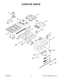 02 - Cooktop Parts parts for Whirlpool Range JDS1750ML0 from AppliancePartsPros.com