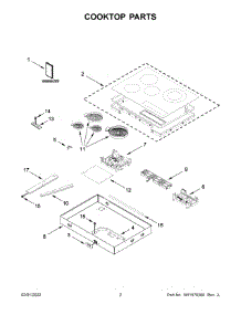 02 - Cooktop Parts parts for Whirlpool Cooktop JEC4424KB01 from AppliancePartsPros.com