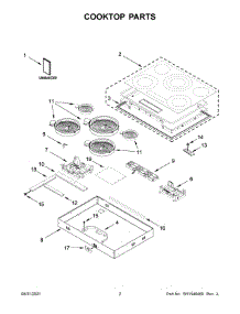 02 - Cooktop Parts parts for Whirlpool Cooktop JEC4536KS00 from AppliancePartsPros.com