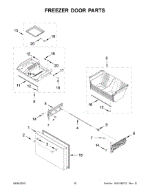 06 - Freezer Door Parts parts for Whirlpool Refrigerator JFFCC72EHL01 from AppliancePartsPros.com