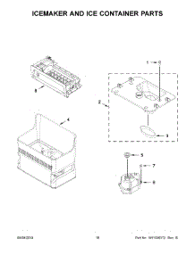 10 - Icemaker And Ice Container Parts parts for Whirlpool Refrigerator JFFCC72EHL01 from AppliancePartsPros.com