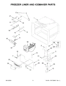 04 - Freezer Liner And Icemaker Parts parts for Whirlpool Refrigerator JFFCF72DKL07 from AppliancePartsPros.com