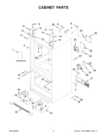 02 - Cabinet Parts parts for Whirlpool Refrigerator JFFCF72DKL07 from AppliancePartsPros.com