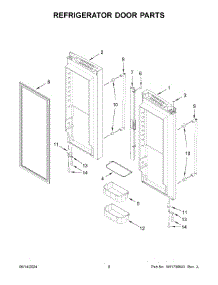 05 - Refrigerator Door Parts parts for Whirlpool Refrigerator JFFCF72DKL07 from AppliancePartsPros.com