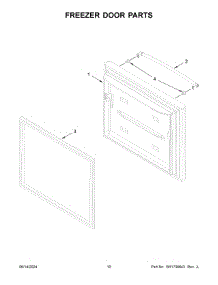 06 - Freezer Door Parts parts for Whirlpool Refrigerator JFFCF72DKL07 from AppliancePartsPros.com