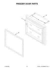 Freezer Door Parts parts for Whirlpool Refrigerator JFFCF72DKM00 from AppliancePartsPros.com