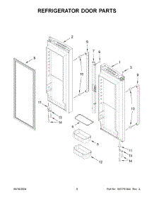 05 - Refrigerator Door Parts parts for Whirlpool Refrigerator JFFCF72DKM01 from AppliancePartsPros.com