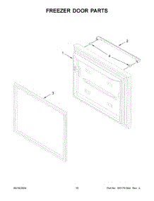 06 - Freezer Door Parts parts for Whirlpool Refrigerator JFFCF72DKM01 from AppliancePartsPros.com