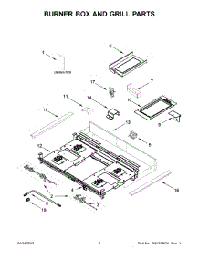 02 - Burner Box And Grill Parts parts for Whirlpool Cooktop JGCP636HL00 from AppliancePartsPros.com