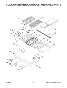 03 - Cooktop, Burner, Griddle, And Grill Parts parts for Whirlpool Cooktop JGCP748HM00 from AppliancePartsPros.com