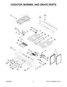 03 - Cooktop, Burner, And Grate Parts parts for Whirlpool Range JGRP430HL05 from AppliancePartsPros.com