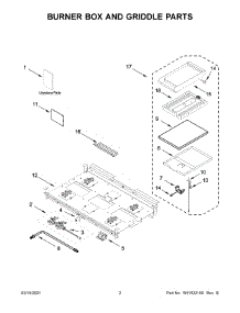 02 - Burner Box And Griddle Parts parts for Whirlpool Range JGRP536HM01 from AppliancePartsPros.com