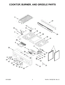 03 - Cooktop, Burner, And Griddle Parts parts for Whirlpool Range JGRP536HM01 from AppliancePartsPros.com