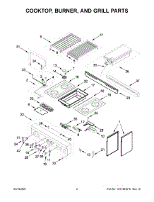 03 - Cooktop, Burner, And Grill Parts parts for Whirlpool Range JGRP636HM00 from AppliancePartsPros.com