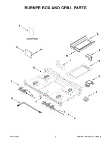 02 - Burner Box And Grill Parts parts for Whirlpool Range JGRP636HM01 from AppliancePartsPros.com