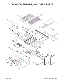 03 - Cooktop, Burner, And Grill Parts parts for Whirlpool Range JGRP636HM01 from AppliancePartsPros.com