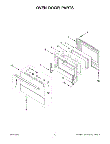 07 - Oven Door Parts parts for Whirlpool Range JGRP636HM01 from AppliancePartsPros.com