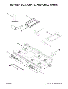 02 - Burner Box, Grate, And Grill Parts parts for Whirlpool Range JGRP648HM01 from AppliancePartsPros.com