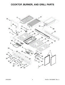 03 - Cooktop, Burner, And Grill Parts parts for Whirlpool Range JGRP648HM01 from AppliancePartsPros.com