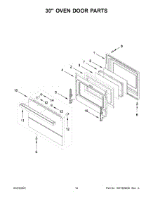 08 - 30" Oven Door Parts parts for Whirlpool Range JGRP648HM01 from AppliancePartsPros.com